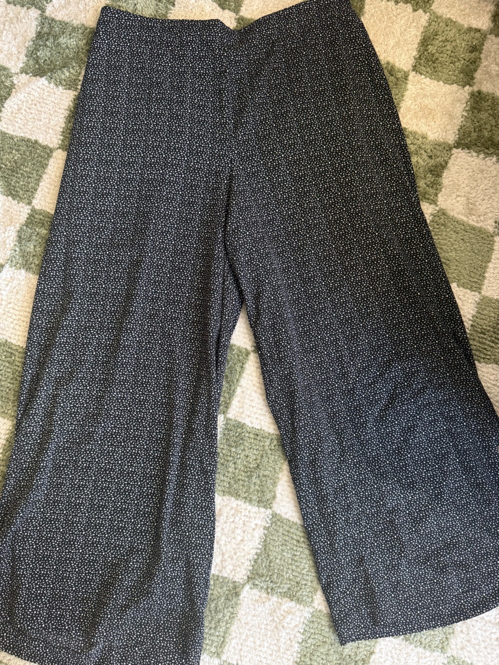 Adrianna Papell Black with White Dot Wide-Leg Pants